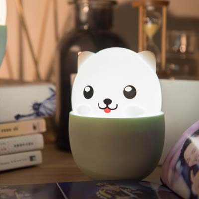 茶杯犬硅胶灯 USB灯床头灯起夜喂奶灯 创意礼品定制